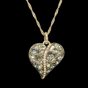 Brighton "Trust Your Journey" Swarovski Crystal Heart Pendant Necklace Silver